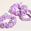 Noles Scrunchies in lilac in 3 Größen nebeneinander liegend